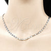 Oro Laminado Basic Necklace, Gold Filled Style Mariner Design, Diamond Cutting Finish, Tricolor, 04.319.0007.24 (04 MM Thickness, 24 Inches Length)