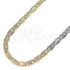 Oro Laminado Basic Necklace, Gold Filled Style Mariner Design, Diamond Cutting Finish, Tricolor, 04.319.0007.24 (04 MM Thickness, 24 Inches Length)