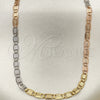 Oro Laminado Basic Necklace, Gold Filled Style Mariner Design, Diamond Cutting Finish, Tricolor, 04.319.0007.24 (04 MM Thickness, 24 Inches Length)