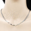 Oro Laminado Basic Necklace, Gold Filled Style Mariner Design, Diamond Cutting Finish, Tricolor, 04.319.0008.24 (04 MM Thickness, 24 Inches Length)