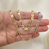Oro Laminado Basic Necklace, Gold Filled Style Pave Mariner Design, Polished, Golden Finish, 04.319.0011.24 (05 MM Thickness, 24 Inches Length)