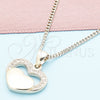 Oro Laminado Pendant Necklace, Gold Filled Style Heart Design, with White Micro Pave, Polished, Golden Finish, 04.156.0340.20 (20 Inches Length)