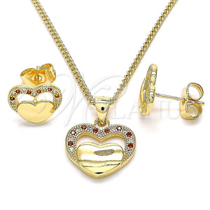 Gold Filled Ring — Earring and Pendant Adult Set Heart Design with — main product view — SKU 136044 | Oro Laminado anillo — Earring and Pendant Adult Set corazón diseño with — SKU 136044