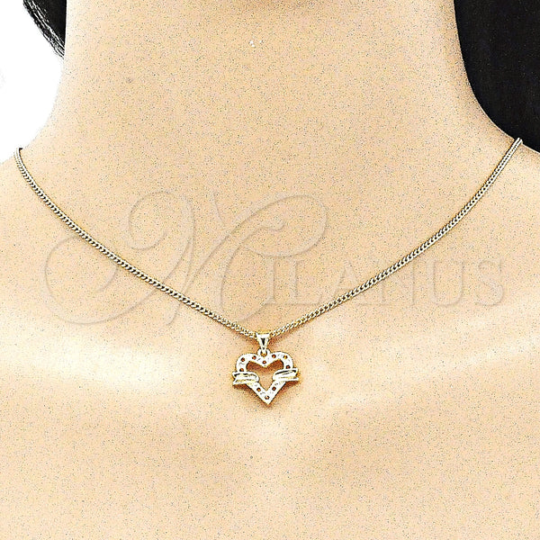 Gold Filled Ring — Earring and Pendant Adult Set Heart Design with — alternate product view — SKU 136046 | Oro Laminado anillo — Earring and Pendant Adult Set corazón diseño with — SKU 136046