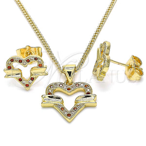 Gold Filled Ring — Earring and Pendant Adult Set Heart Design with — main product view — SKU 136046 | Oro Laminado anillo — Earring and Pendant Adult Set corazón diseño with — SKU 136046
