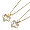 Oro Laminado Pendant Necklace, Gold Filled Style Heart Design, with Garnet and White Micro Pave, Polished, Golden Finish, 04.156.0341.1.20 (20 Inches Length)