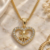 Oro Laminado Pendant Necklace, Gold Filled Style Heart and Little Girl Design, with White Micro Pave, Polished, Golden Finish, 04.156.0342.20 (20 Inches Length)