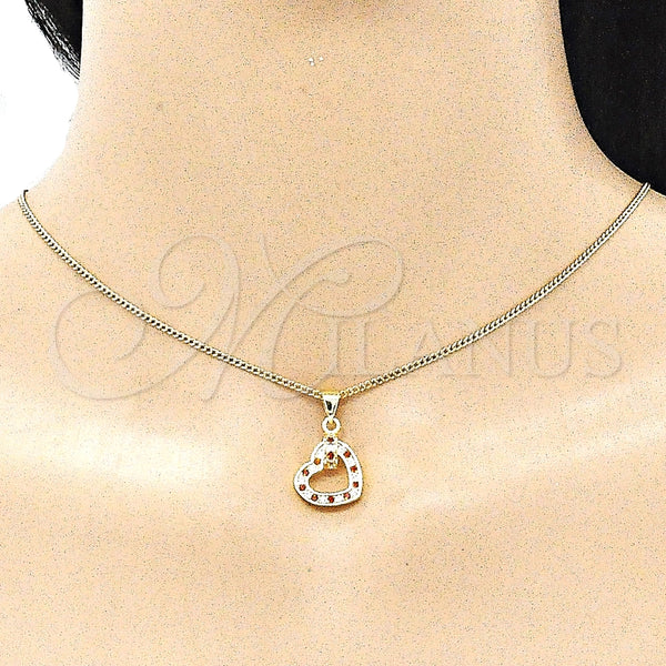 Gold Filled Ring — Earring and Pendant Adult Set Heart Design with — alternate product view — SKU 136060 | Oro Laminado anillo — Earring and Pendant Adult Set corazón diseño with — SKU 136060