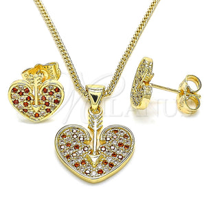 Gold Filled Ring — Earring and Pendant Adult Set Heart Design with — main product view — SKU 136068 | Oro Laminado anillo — Earring and Pendant Adult Set corazón diseño with — SKU 136068