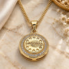 Oro Laminado Pendant Necklace, Gold Filled Style Heart Design, with White Micro Pave, Polished, Golden Finish, 04.156.0348.20 (20 Inches Length)