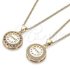 Oro Laminado Pendant Necklace, Gold Filled Style Heart Design, with White Micro Pave, Polished, Golden Finish, 04.156.0348.20 (20 Inches Length)