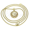 Oro Laminado Pendant Necklace, Gold Filled Style Heart Design, with Garnet and White Micro Pave, Polished, Golden Finish, 04.156.0348.1.20 (20 Inches Length)