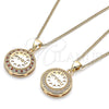 Oro Laminado Pendant Necklace, Gold Filled Style Heart Design, with Garnet and White Micro Pave, Polished, Golden Finish, 04.156.0348.1.20 (20 Inches Length)