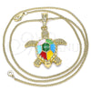 Oro Laminado Basic Necklace, Gold Filled Style Turtle Design, Polished, Golden Finish, 04.380.0001.1.20 (20 Inches Length)