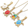 Oro Laminado Basic Necklace, Gold Filled Style Turtle Design, Polished, Golden Finish, 04.380.0001.1.20 (20 Inches Length)