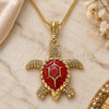 Oro Laminado Pendant Necklace, Gold Filled Style Turtle Design, Polished, Golden Finish, 04.380.0001.2.20 (20 Inches Length)