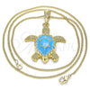 Oro Laminado Pendant Necklace, Gold Filled Style Turtle Design, Polished, Golden Finish, 04.380.0001.3.20 (20 Inches Length)