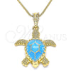 Oro Laminado Pendant Necklace, Gold Filled Style Turtle Design, Polished, Golden Finish, 04.380.0001.3.20 (20 Inches Length)