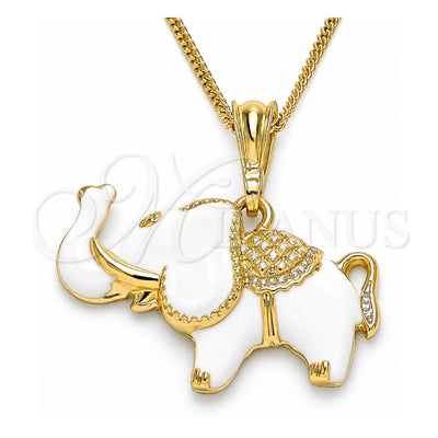 Oro Laminado Basic Necklace, Gold Filled Style Elephant Design, Polished, Golden Finish, 04.380.0002.20 (20 Inches Length)