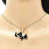 Oro Laminado Basic Necklace, Gold Filled Style Elephant Design, Black Enamel Finish, Golden Finish, 04.380.0002.4.20 (20 Inches Length)