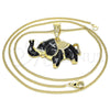 Oro Laminado Basic Necklace, Gold Filled Style Elephant Design, Black Enamel Finish, Golden Finish, 04.380.0002.4.20 (20 Inches Length)