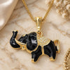 Oro Laminado Basic Necklace, Gold Filled Style Elephant Design, Black Enamel Finish, Golden Finish, 04.380.0002.4.20 (20 Inches Length)
