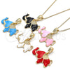 Oro Laminado Basic Necklace, Gold Filled Style Elephant Design, Black Enamel Finish, Golden Finish, 04.380.0002.4.20 (20 Inches Length)