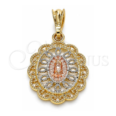Oro Laminado Religious Pendant, Gold Filled Style Polished, Golden Finish, 05.380.0011
