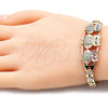 Oro Laminado Fancy Bracelet, Gold Filled Style Polished, Golden Finish, 03.380.0007.07 (7 Inches Length)