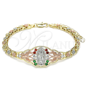 Gold Filled Bracelet — Fancy Bracelet Guadalupe and Butterfly Design with Multicolor — main product view — SKU 136147 | Oro Laminado brazalete — elegante Bracelet Guadalupe and Butterfly diseño with Multicolor — SKU 136147