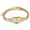 Dorado Oro Laminado Pulsera, vista 4 de la galería del producto por Mayoreo, vista adicional 4 del producto