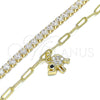 Oro Laminado Charm Bracelet, Gold Filled Style Polished, Golden Finish, 03.63.2180.08 (04 MM Thickness, 8 Inches Length)