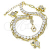 Oro Laminado Charm Bracelet, Gold Filled Style Polished, Golden Finish, 03.63.2180.08 (04 MM Thickness, 8 Inches Length)