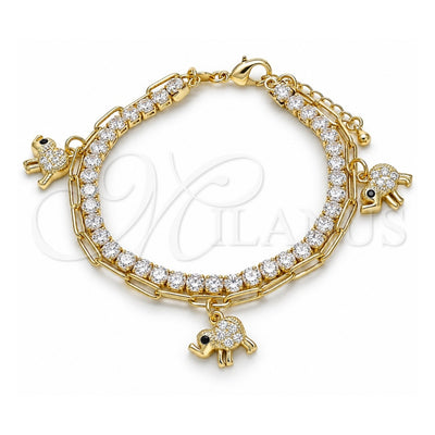 Oro Laminado Charm Bracelet, Gold Filled Style Polished, Golden Finish, 03.63.2180.08 (04 MM Thickness, 8 Inches Length)