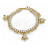 Oro Laminado Charm Bracelet, Gold Filled Style Polished, Golden Finish, 03.63.2180.08 (04 MM Thickness, 8 Inches Length)