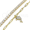 Oro Laminado Charm Bracelet, Gold Filled Style Polished, Golden Finish, 03.63.2182.08 (8 Inches Length)