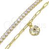 Oro Laminado Charm Bracelet, Gold Filled Style Polished, Golden Finish, 03.63.2183.08 (8 Inches Length)