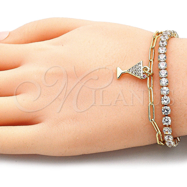 Gold Filled Bracelet — Charm Bracelet Polished 03.63. 8 Inches Length — alternate product view — SKU 136171 | Oro Laminado brazalete — Charm Bracelet pulido 03.63. 8 Inches Length — SKU 136171