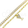 Oro Laminado Charm Bracelet, Gold Filled Style Polished, Golden Finish, 03.63.2186.08 (8 Inches Length)