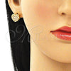 Oro Laminado Stud Earring, Gold Filled Style Polished, Golden Finish, 02.94.0080.1