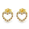 Oro Laminado Stud Earring, Gold Filled Style Polished, Golden Finish, 02.94.0093.1