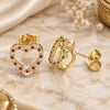 Oro Laminado Stud Earring, Gold Filled Style Polished, Golden Finish, 02.94.0093.1