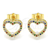 Oro Laminado Stud Earring, Gold Filled Style Polished, Golden Finish, 02.94.0093.2