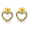 Oro Laminado Stud Earring, Gold Filled Style Polished, Golden Finish, 02.94.0093.2