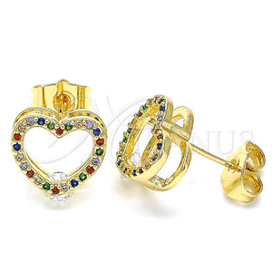Oro Laminado Stud Earring, Gold Filled Style Polished, Golden Finish, 02.94.0093.2