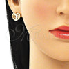 Oro Laminado Stud Earring, Gold Filled Style Polished, Golden Finish, 02.94.0107.1