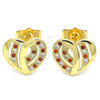 Oro Laminado Stud Earring, Gold Filled Style Polished, Golden Finish, 02.94.0107.1