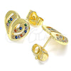Oro Laminado Stud Earring, Gold Filled Style Polished, Golden Finish, 02.94.0107.2