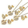 Oro Laminado Earring and Pendant Adult Set, Gold Filled Style Polished, Golden Finish, 10.94.0002.1