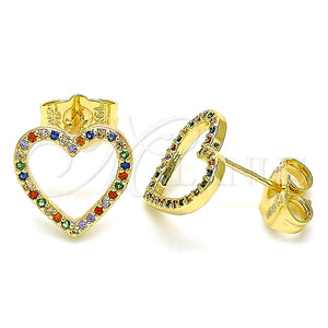 Oro Laminado Stud Earring, Gold Filled Style Polished, Golden Finish, 02.94.0117.2